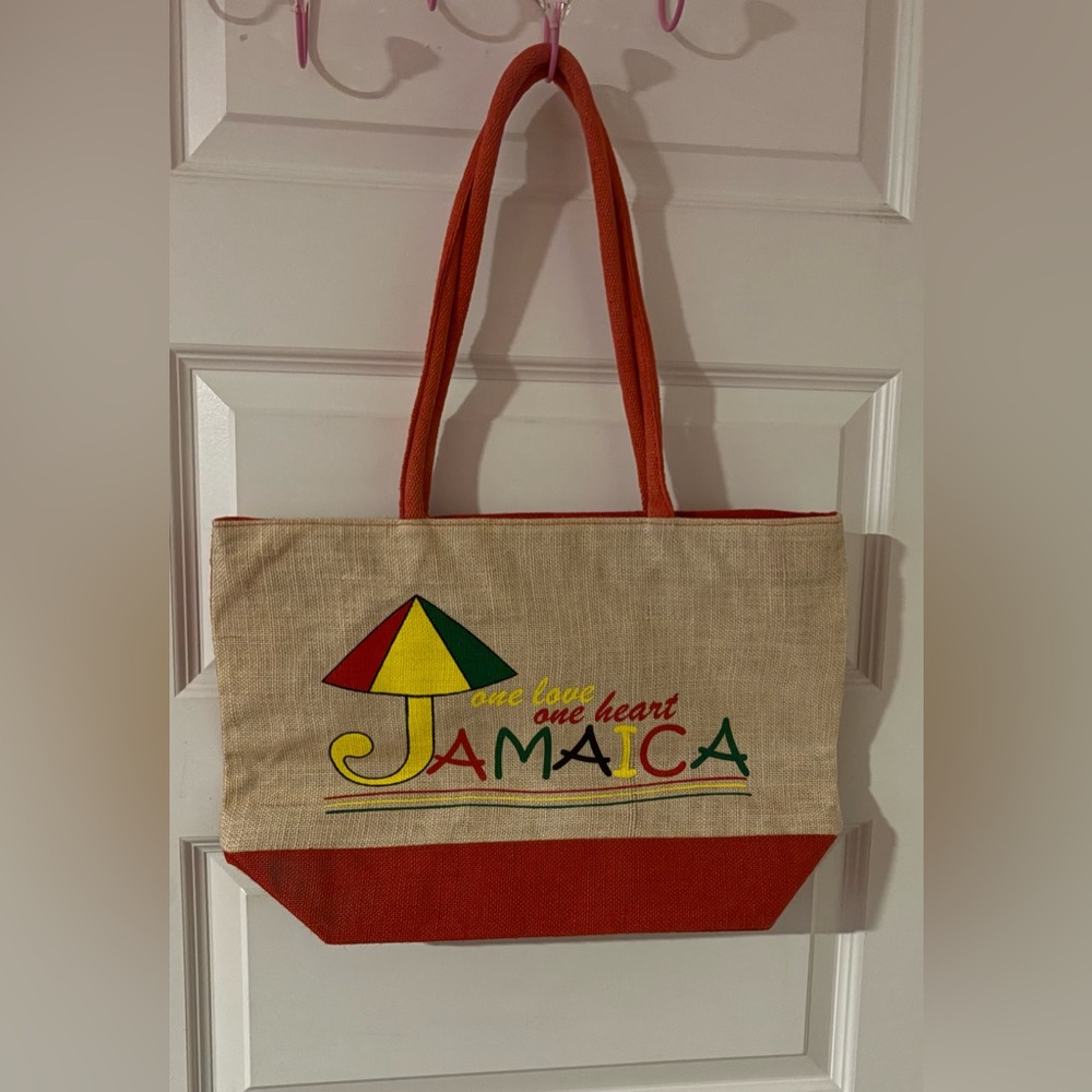 Jamaica Themed Tote Bag - Red and Tan ♥️💚💛